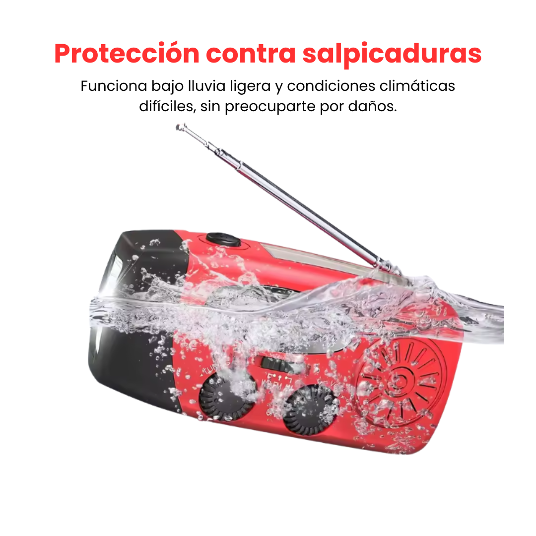 Lámpara Radio de Emergencia con Linterna y Cargador