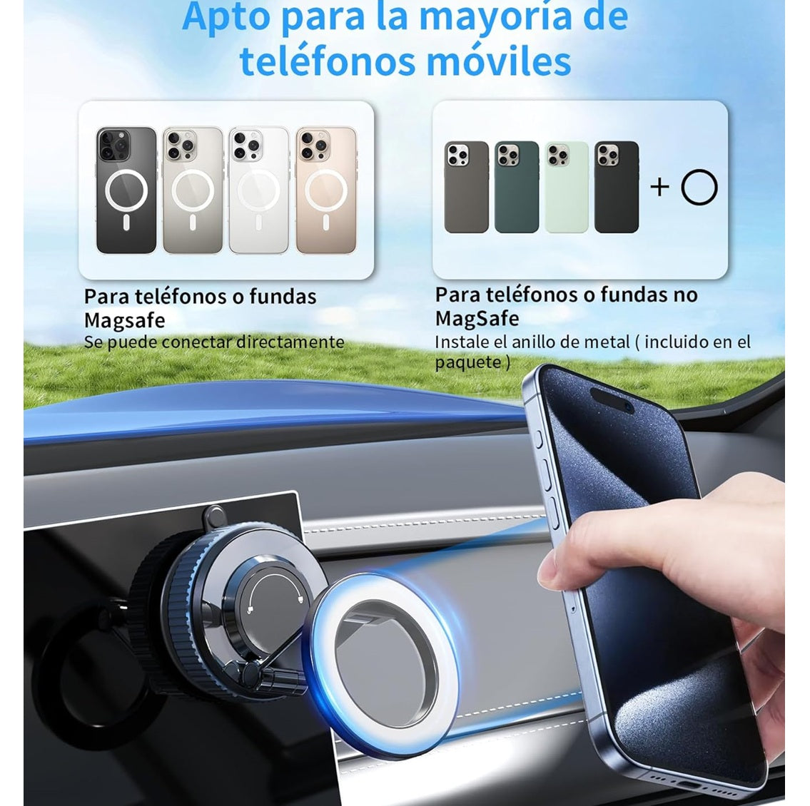 Soporte Magnético con Ventosa