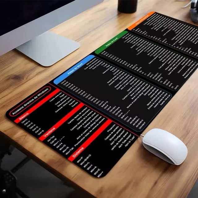 Mouse Pad con Atajos y Comandos - Excel, Word, PowerPoint, Office - Idioma Español