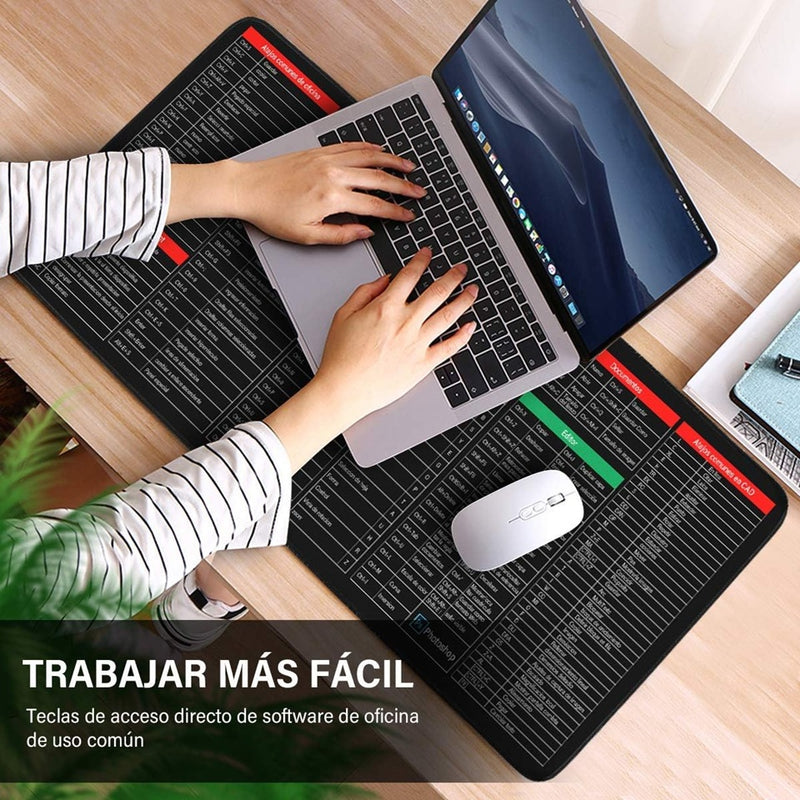 Mouse Pad con Atajos y Comandos - Excel, Word, PowerPoint, Office - Idioma Español