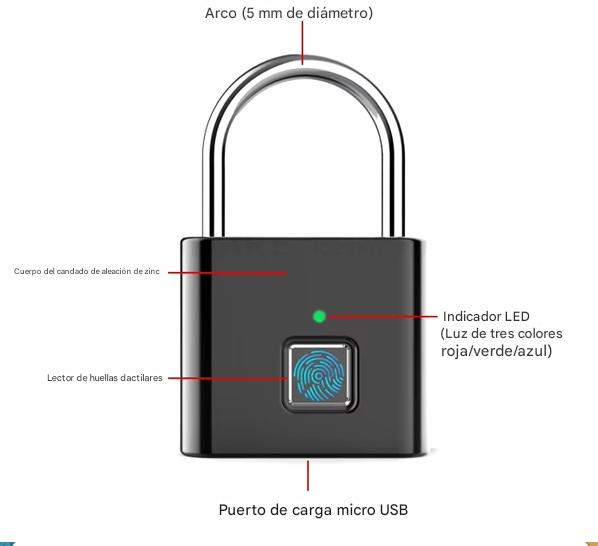 Candado Inteligente con Huella Dactilar – Seguridad sin Llaves ni Contraseñas