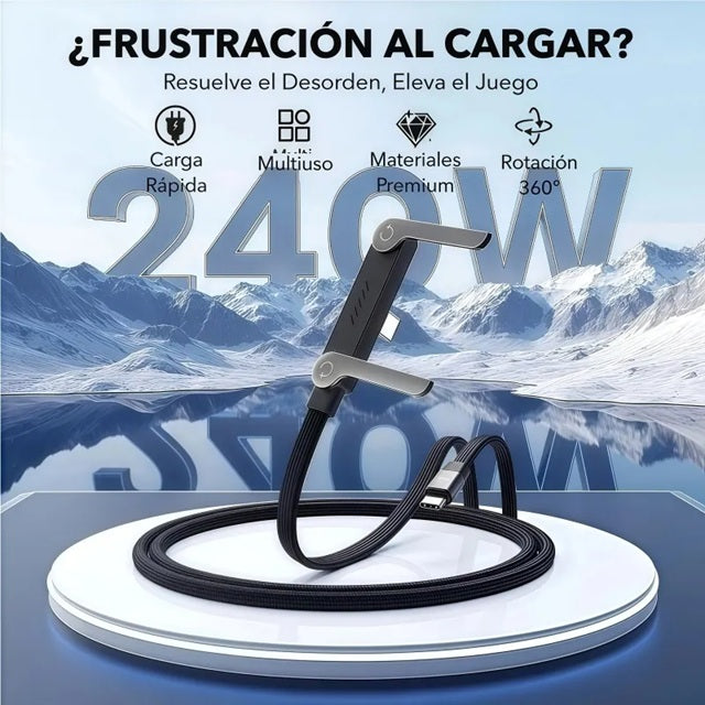 Cargador rápido 240W - 1.5 MT con Soporte integrado