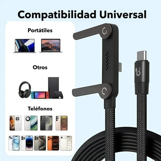 Cargador rápido 240W - 1.5 MT con Soporte integrado