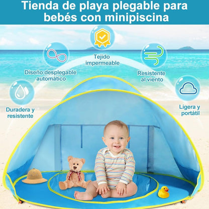 Carpa de Playa Infantil con Piscina integrada - Protección UV