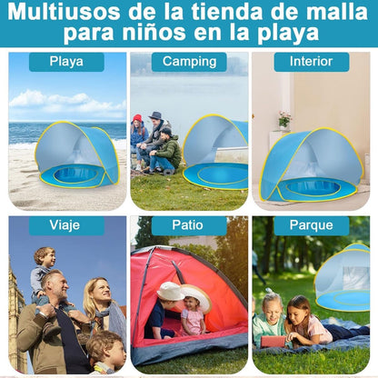 Carpa de Playa Infantil con Piscina integrada - Protección UV