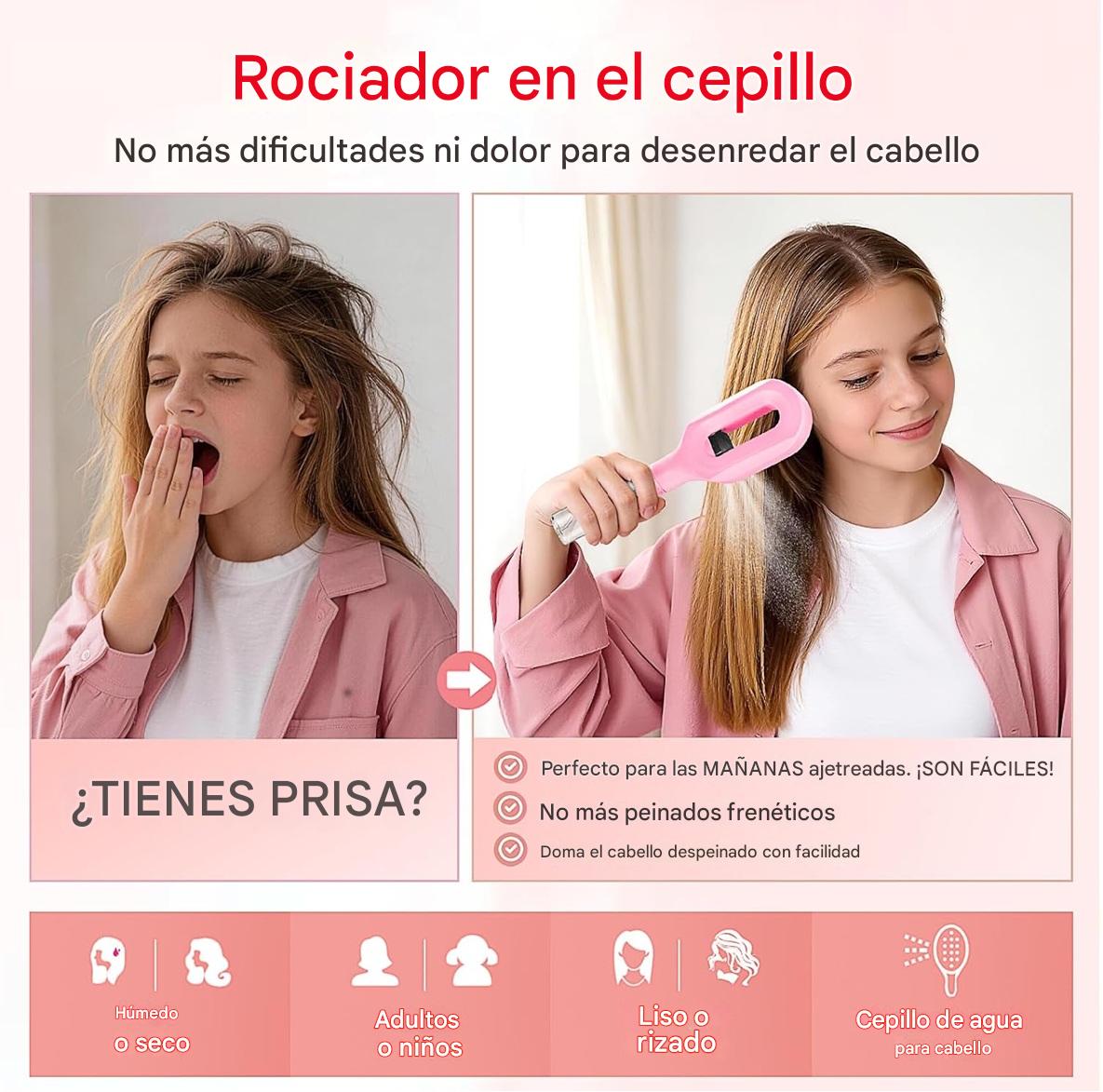 Cepillo Spray Desenredante Anti-Tirones