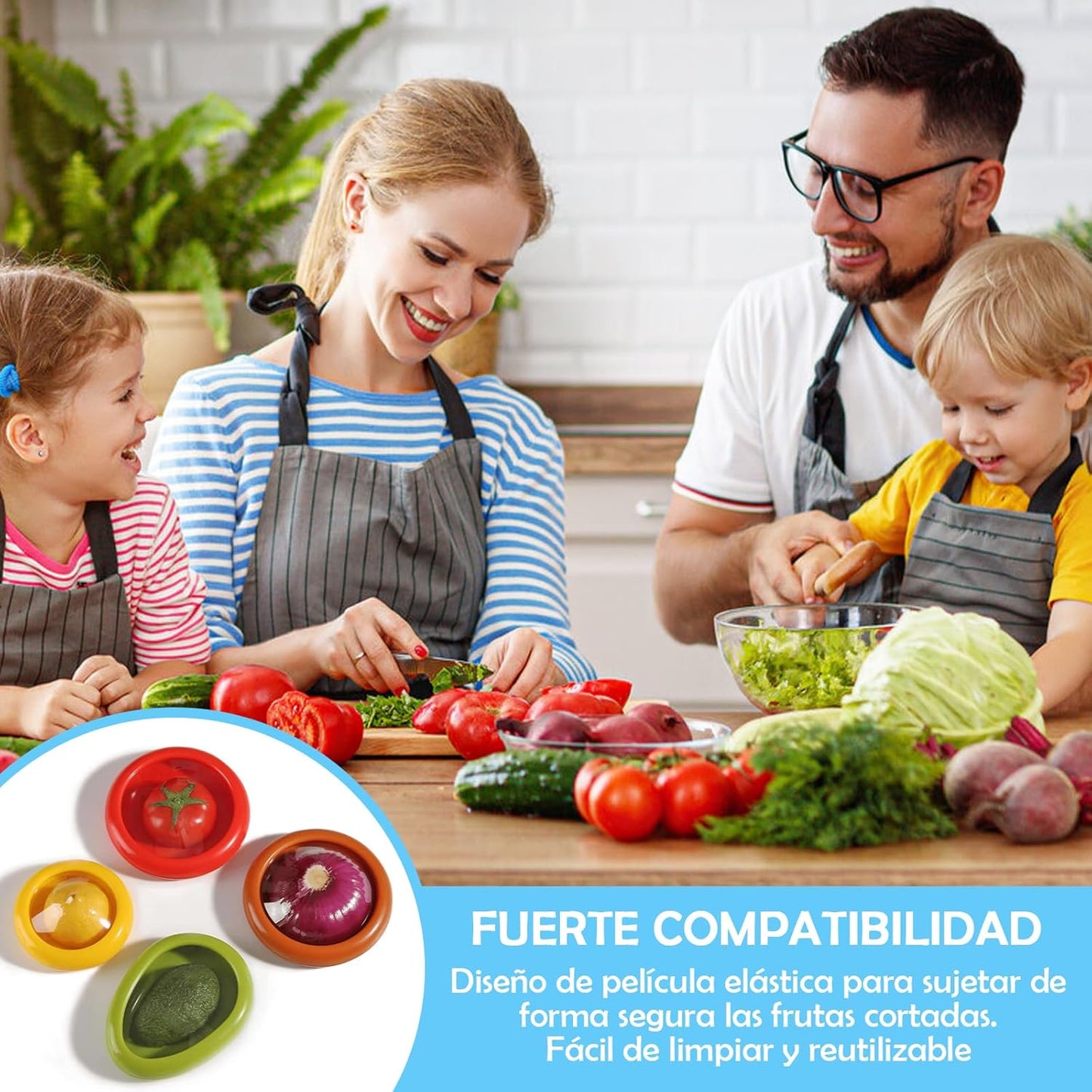 Set de 4 Conservadores de Frutas y Verduras Frescas