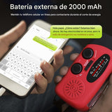 Radio de Emergencia con Linterna y Cargador