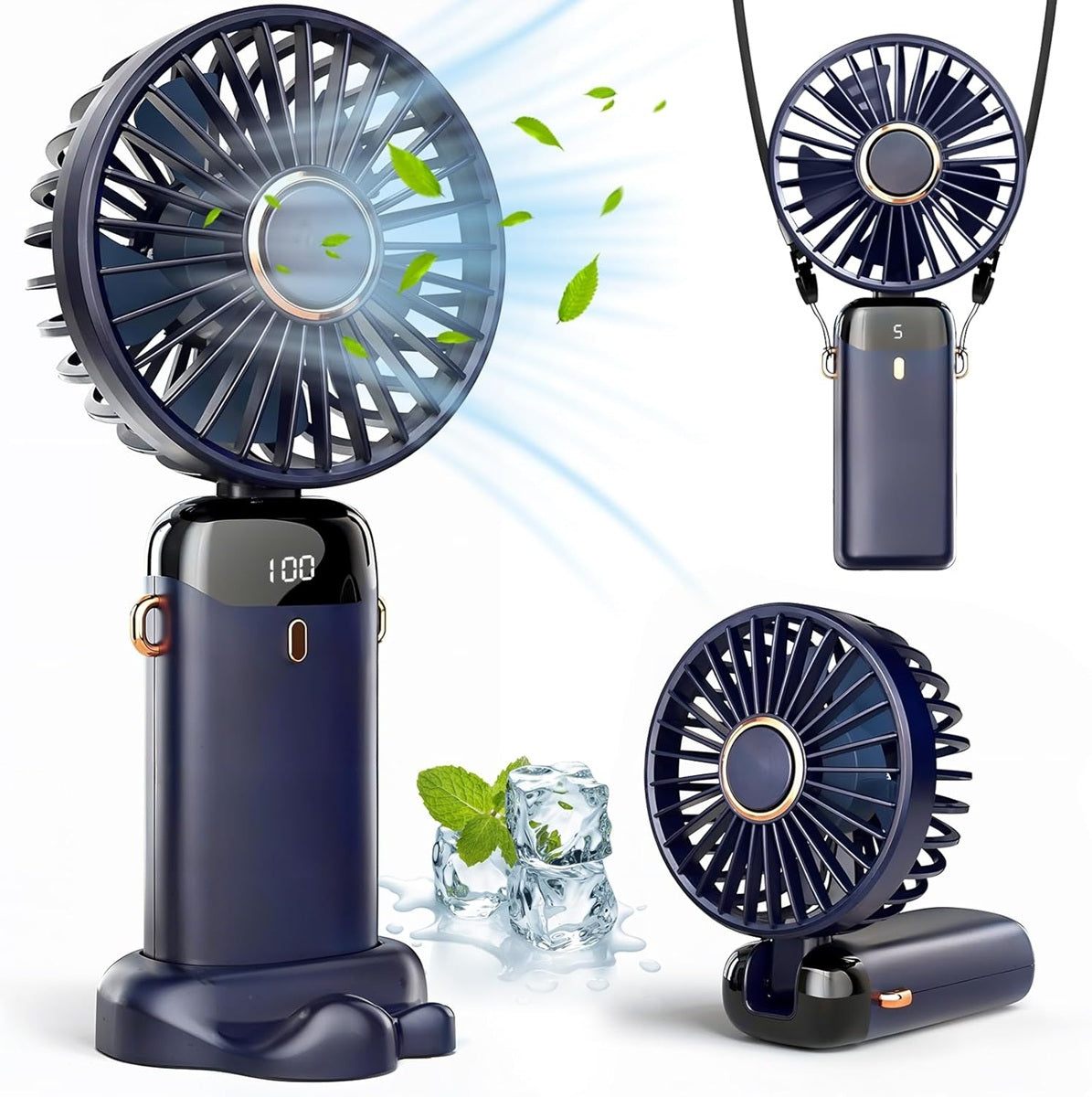 Ventilador Portátil 5 velocidades - Pantalla LED