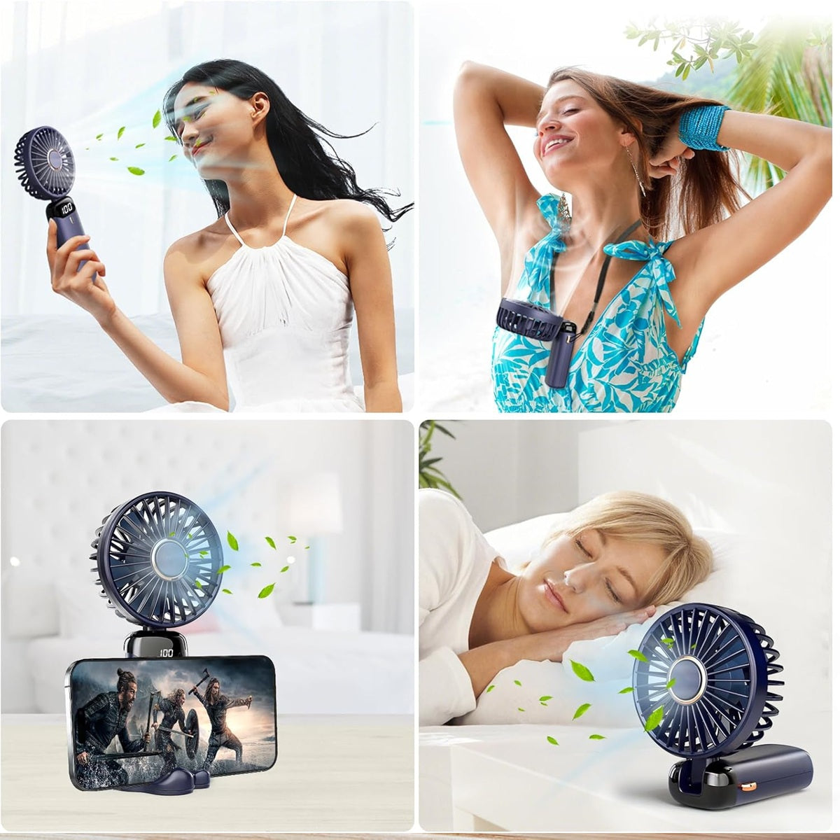 Ventilador Portátil 5 velocidades - Pantalla LED