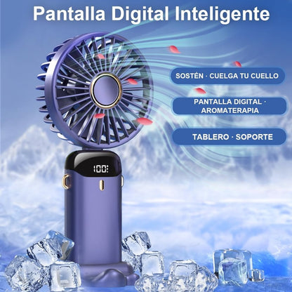 Ventilador Portátil 5 velocidades - Pantalla LED