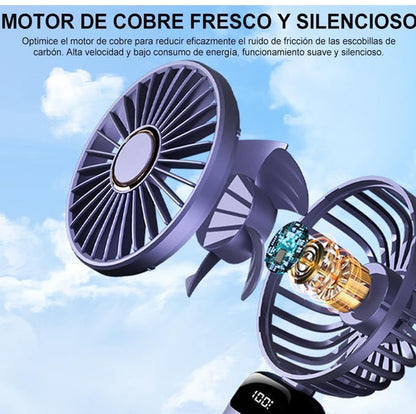 Ventilador Portátil 5 velocidades - Pantalla LED